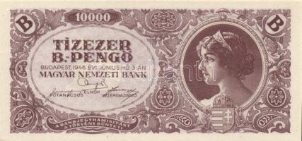 1946. 10000BP(7x) többféle színváltozat (köztük egy vágáshibás, másik eltolódott nyomatú) T:I,I-