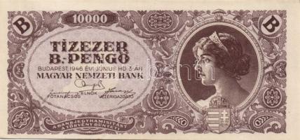 1946. 10000BP(7x) többféle színváltozat (köztük egy vágáshibás, másik eltolódott nyomatú) T:I,I-