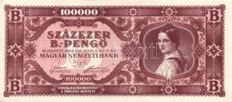 1946. 100000BP(10x) benne színvariánsok T:I-,II+