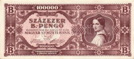 1946. 100000BP(10x) benne színvariánsok T:I-,II+