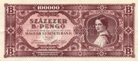 1946. 100000BP(10x) benne színvariánsok T:I-,II+