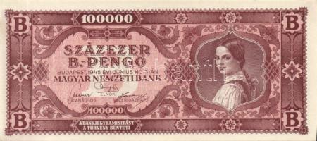 1946. 100000BP(10x) benne színvariánsok T:I-,II+