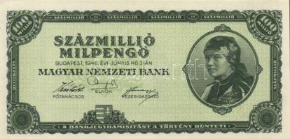 1946. 100.000.000MP (10x) többféle színvariáns közte T:I,I-