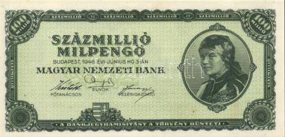 1946. 100.000.000MP (10x) többféle színvariáns közte T:I,I-