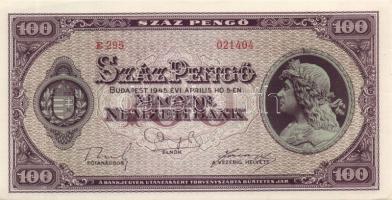 1945. 100P (3x) köztük kettő közeli sorszámú T:I-