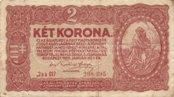 1920. 2K (4x) "2aa" és "2ab csillaggal" + 10K + 20K sorszámok közt pont, 4mmm sorszám T:III,III-