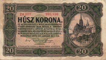 1920. 2K (4x) "2aa" és "2ab csillaggal" + 10K + 20K sorszámok közt pont, 4mmm so...