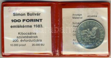 1983. 100Ft "Simon Bolivár" T:BU Eredeti tokban, tanúsítvánnyal!