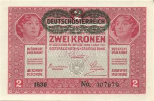 1917. 2K (4x) vízszintes "Deutschösterreich" fny.-sal, egymásutáni sorszámokkal T:I-