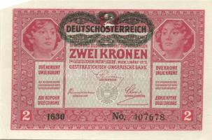 1917. 2K (4x) vízszintes "Deutschösterreich" fny.-sal, egymásutáni sorszámokkal T:I-