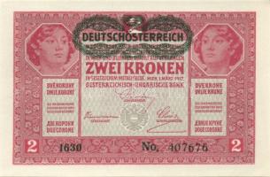 1917. 2K (4x) vízszintes "Deutschösterreich" fny.-sal, egymásutáni sorszámokkal T:I-