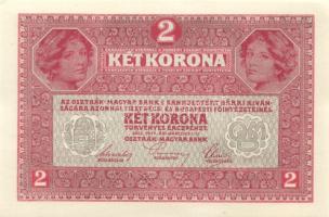 1917. 2K (2x) vízszintes "Deutschösterreich" fny.-sal, egymásutáni sorszámokkal T:I-