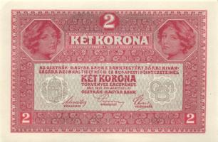 1917. 2K (2x) vízszintes "Deutschösterreich" fny.-sal, egymásutáni sorszámokkal T:I-