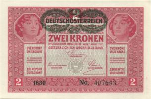 1917. 2K (5x) vízszintes "Deutschösterreich" fny.-sal, egymásutáni sorszámokkal T:I-
