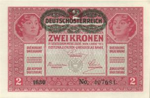 1917. 2K (5x) vízszintes "Deutschösterreich" fny.-sal, egymásutáni sorszámokkal T:I-