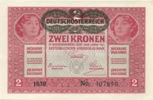 1917. 2K (5x) vízszintes "Deutschösterreich" fny.-sal, egymásutáni sorszámokkal T:I-