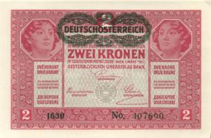 1917. 2K (6x) vízszintes "Deutschösterreich" fny.-sal, egymásutáni sorszámokkal T:I-