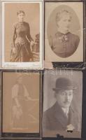 cca 1870-1900 7 db keményhátú fotó magyar fényképészektől, benne katonai, korcsolyázóegyleti belépő....