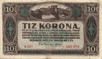 1920. 1K + 2K "2ab csillag" 6 sorszám + 10K (2x) T:III,III-