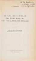 1959 G. Carettoni olasz régész kutatásának képes ismertetése a szerző saját kezű dedikálásával Szentléleky Tihamér magyar régésznek