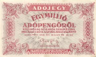 1946. 10.000AP + 50.000AP (2x) főtípus és fehér papíros papírránccal + 100.000AP eltolódott elő- és ...