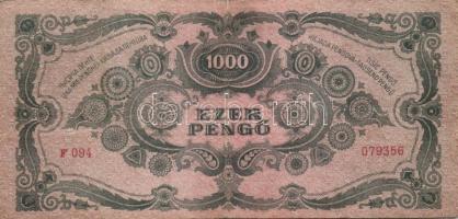 1945. 1000P (2x) bélyeggel és bélyeg nélkül + 100.000P (2x) bélyeggel T:II-,III