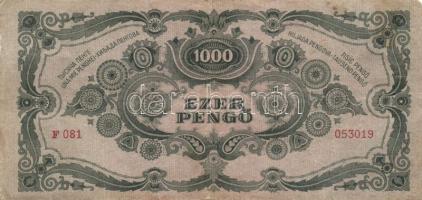 1945. 1000P (2x) bélyeggel és bélyeg nélkül + 100.000P (2x) bélyeggel T:II-,III