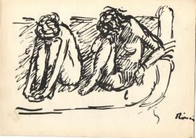 Rippl-Rónai József (1861-1927): Cinkográfia, jelzett, 17x25 cm