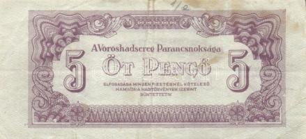 1944. Vörös Hadsereg kiadások, teljes sor! 1P (2x) egyiknél a hátoldali kép kisebb + 2P (2x) + 5P (2...