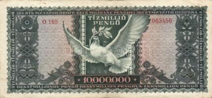 1945. 1.000.000P (2x) + 10.000.000P (2x) kétféle színvariáns + 1946. 1.000.000MP (2x) kétféle színva...