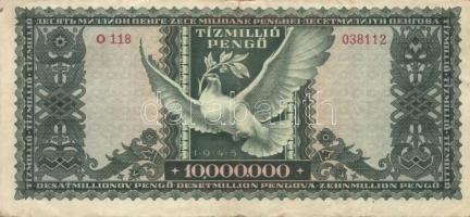 1945. 1.000.000P (2x) + 10.000.000P (2x) kétféle színvariáns + 1946. 1.000.000MP (2x) kétféle színva...