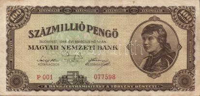 1945. 100.000P + 1946. 100.000.000P (2x) + 1000.000.000P (2x) kétféle színvariáns + 10.000MP (2x) ké...