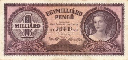 1945. 100.000P + 1946. 100.000.000P (2x) + 1000.000.000P (2x) kétféle színvariáns + 10.000MP (2x) ké...