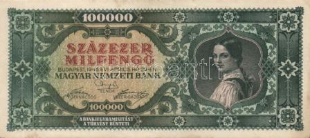 1945. 100.000P + 1946. 100.000.000P (2x) + 1000.000.000P (2x) kétféle színvariáns + 10.000MP (2x) ké...
