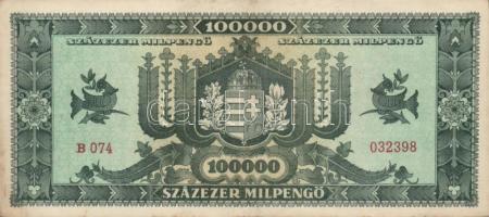 1945. 100.000P + 1946. 100.000.000P (2x) + 1000.000.000P (2x) kétféle színvariáns + 10.000MP (2x) ké...