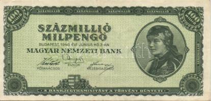 1945. 100.000P + 1946. 100.000.000P (2x) + 1000.000.000P (2x) kétféle színvariáns + 10.000MP (2x) ké...