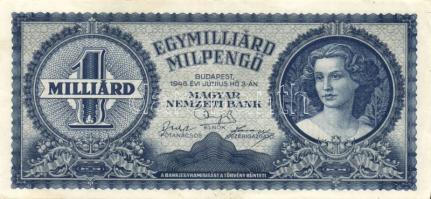 1945. 100.000P + 1946. 100.000.000P (2x) + 1000.000.000P (2x) kétféle színvariáns + 10.000MP (2x) ké...