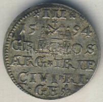Lengyelország (Riga) 1595. 3Gr "Sigismund III." Ag T:2-