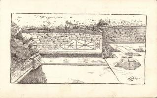 2 db megíratlan régi képeslap a Veszprémmegyei Múzeum Római gyűjteményéből