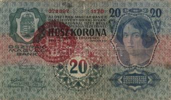 1913-15. 10K (2x) + 20K (3x) + 50K (4x) köztük 7db felülbélyegzett "Deutschösterreich" és ...