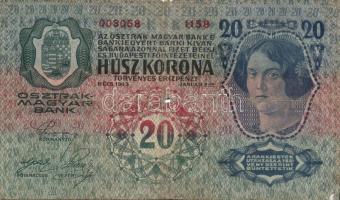 1913-15. 10K (2x) + 20K (3x) + 50K (4x) köztük 7db felülbélyegzett "Deutschösterreich" és ...