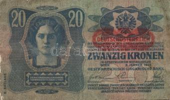 1913-15. 10K (2x) + 20K (3x) + 50K (4x) köztük 7db felülbélyegzett "Deutschösterreich" és ...