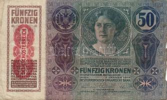 1913-15. 10K (2x) + 20K (3x) + 50K (4x) köztük 7db felülbélyegzett "Deutschösterreich" és ...