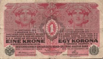 1916-22. 1K (6x) kettő zöld vízszintes "Deutschösterreich" felülnyomással + 2K felülnyomás...