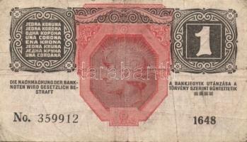 1916-22. 1K (6x) kettő zöld vízszintes "Deutschösterreich" felülnyomással + 2K felülnyomás...