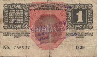 1916-22. 1K (6x) kettő zöld vízszintes "Deutschösterreich" felülnyomással + 2K felülnyomás...