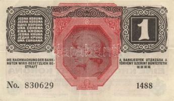 1916-22. 1K (6x) kettő zöld vízszintes "Deutschösterreich" felülnyomással + 2K felülnyomás...