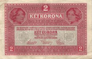 1916-22. 1K (6x) kettő zöld vízszintes "Deutschösterreich" felülnyomással + 2K felülnyomás...