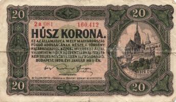 1916-22. 1K (6x) kettő zöld vízszintes "Deutschösterreich" felülnyomással + 2K felülnyomás...