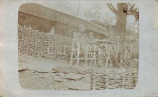 Military WWI K.u.K. soldiers by the trench photo (EB)